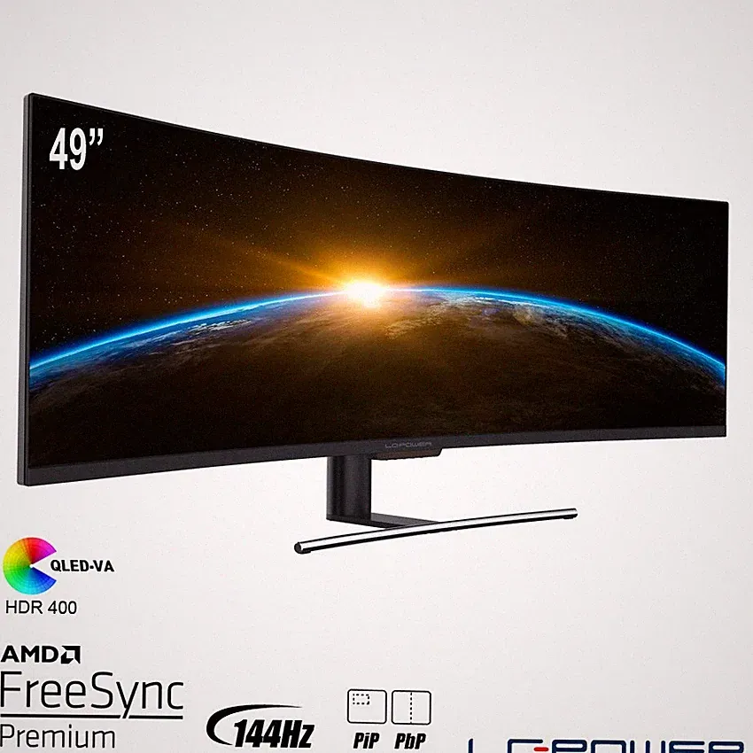 LC-Power - Monitor LC-M49-DFHD-144-C-Q - 49", DFHD-Auflösung, 144Hz, QLED-VA