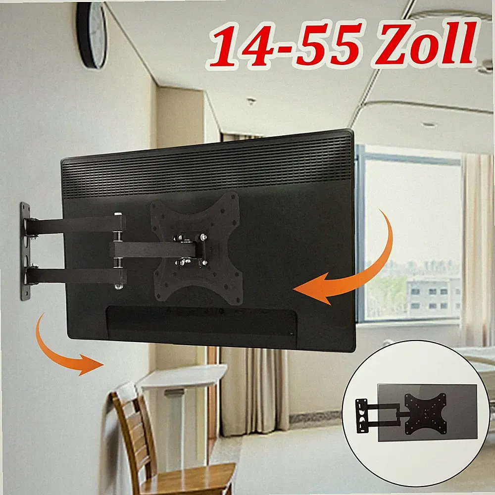 LCD LED TV Fernseher Wandhalter Wandhalterung neigbar schwenkbar 14-55 Zoll DHL