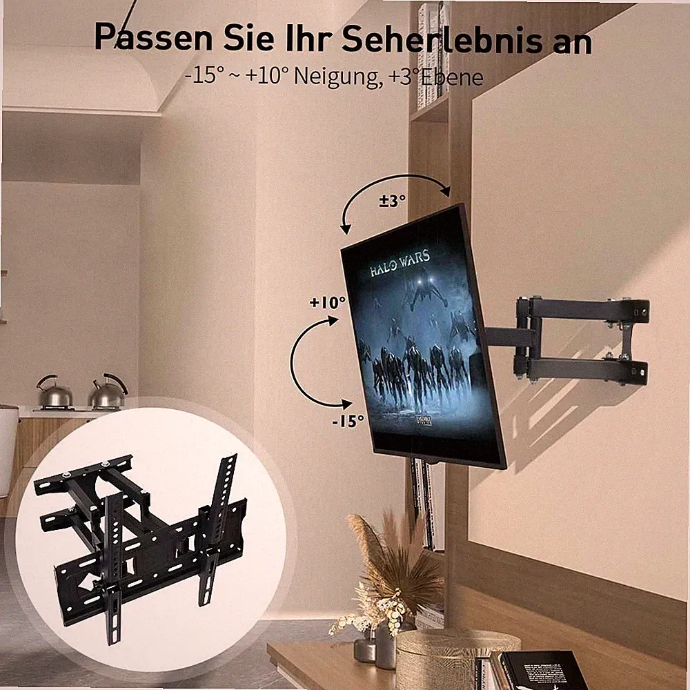 LED LCD TV Fernseher Wandhalterung schwenkbar Wandhalter neigbar 32 - 75 Zoll DE