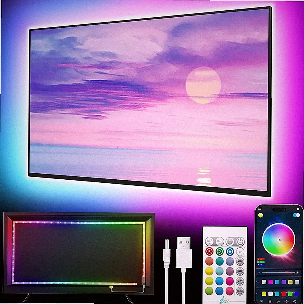 Led-Leuchten Für TV, 5M LED Tv-Hintergrundbeleuchtung, Für 45-75 Zoll TV, Musik