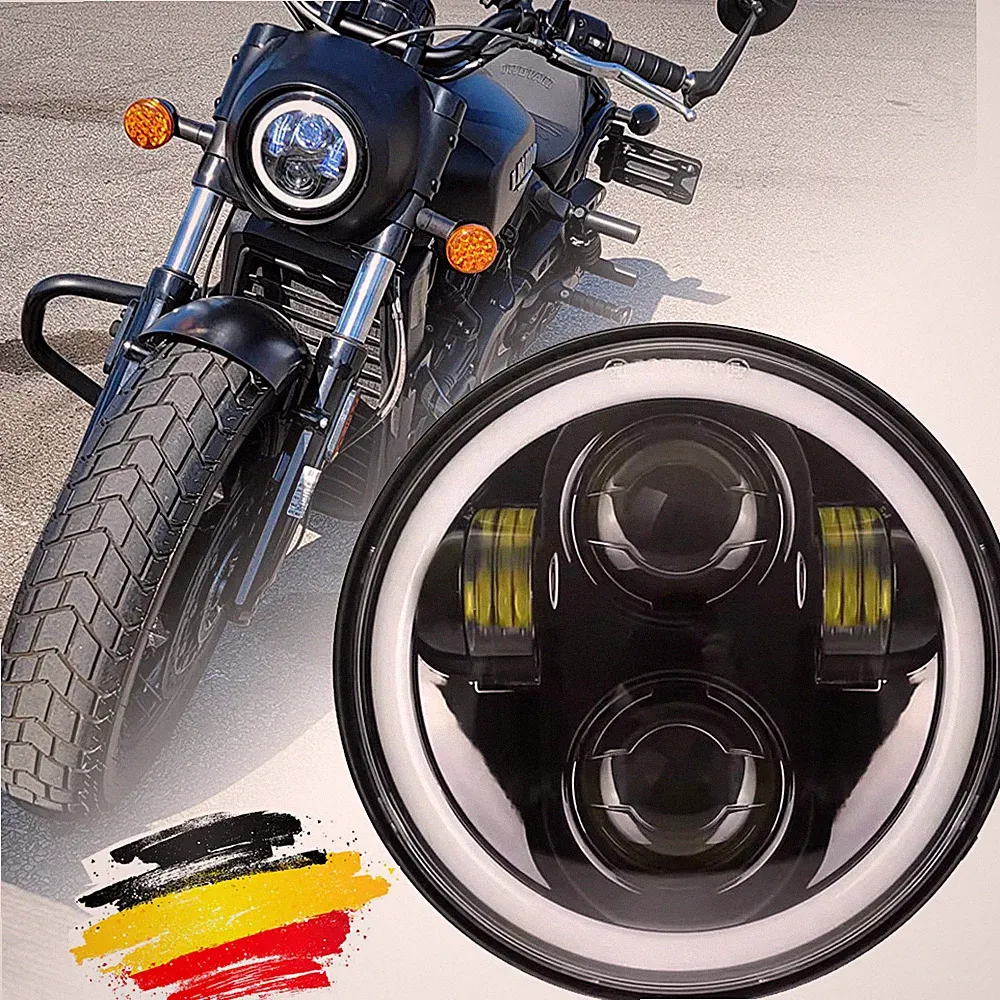LED Scheinwerfer 5,75 Zoll Universal Hauptscheinwerfer mit DRL schwarz