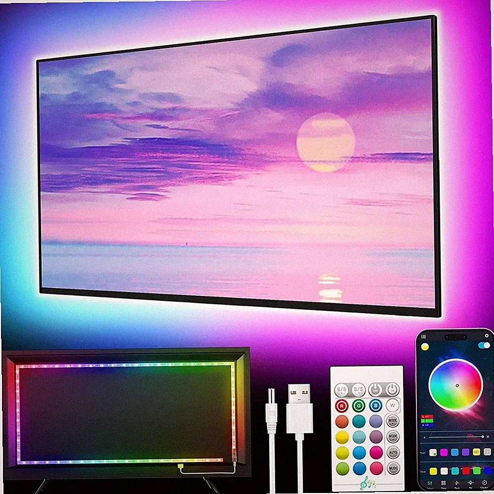 LED Streifen für Fernseher TV Leuchten für 45-75 Zoll Bluetooth RGB Kino B787
