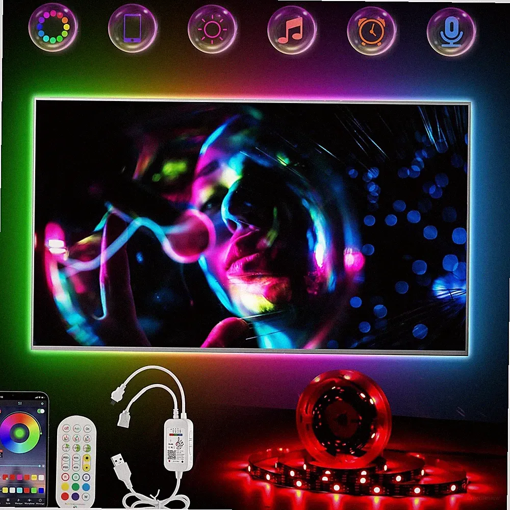 LED TV Hintergrundbeleuchtung 2m RGB Strip 32-43 Zoll App Fern