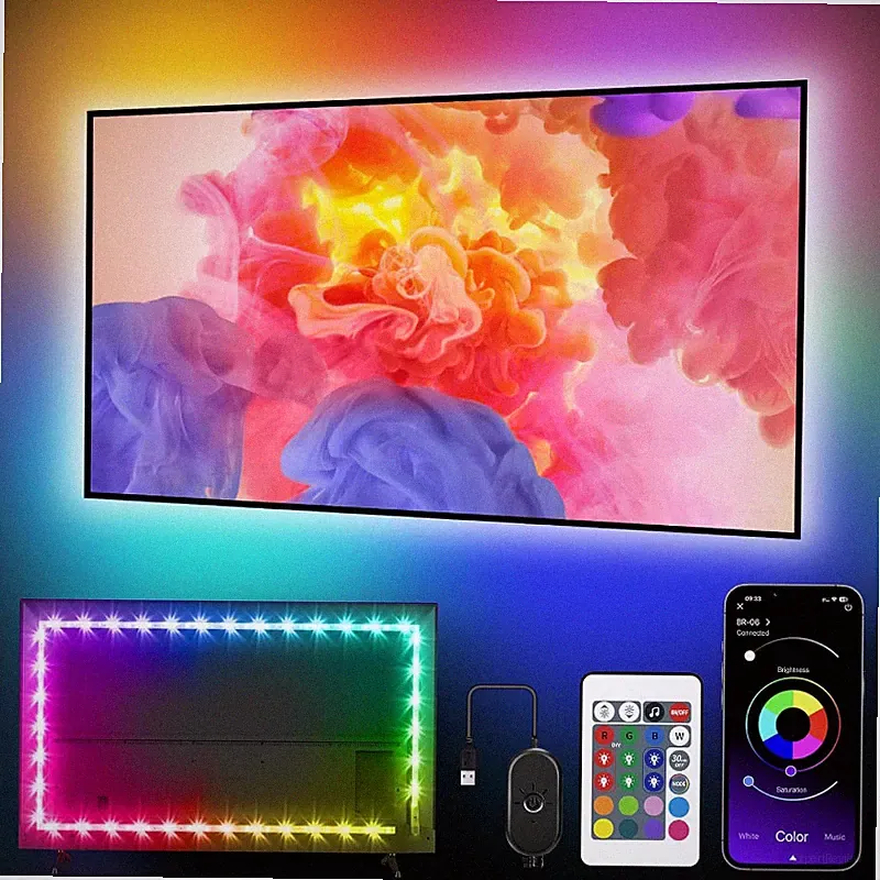 LED TV Hintergrundbeleuchtung 4M mit Bluetooth für 55-75 Zoll Fernseher