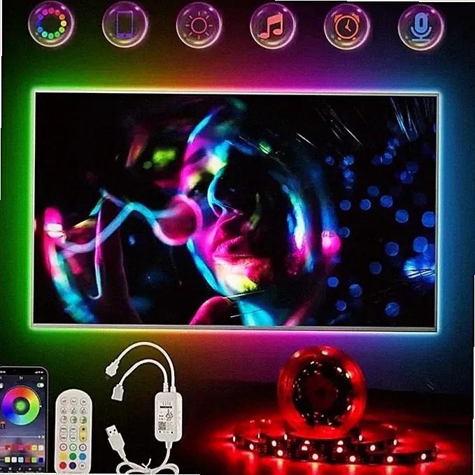 LED TV Hintergrundbeleuchtung 4m RGB LED Strip für 45-75 zoll TVs Smart LED