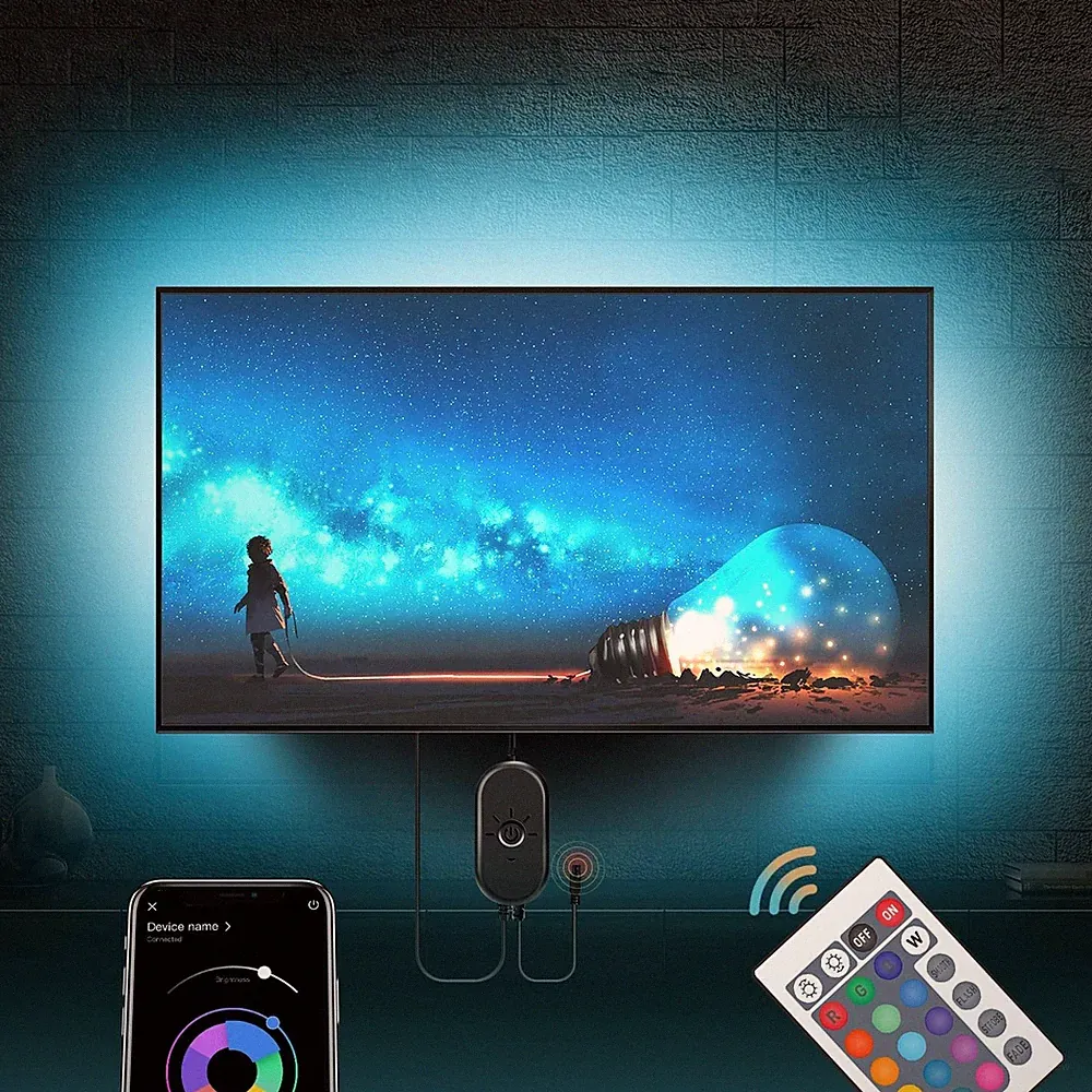 Led TV Hintergrundbeleuchtung 55-75 zoll, 4M LED Streifen mit Bluetooth Smart