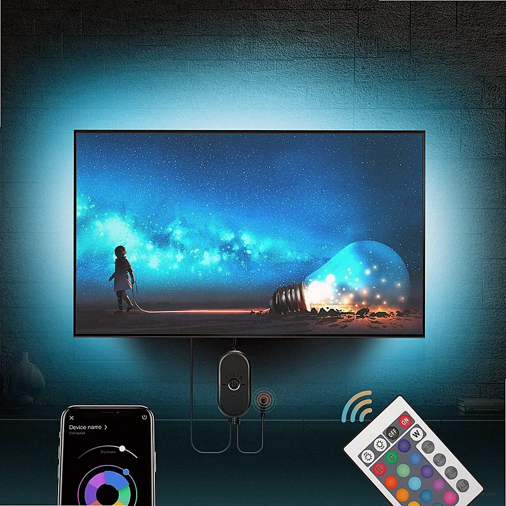 Led TV Hintergrundbeleuchtung 55-75 zoll, 4M LED Streifen mit Bluetooth Smart