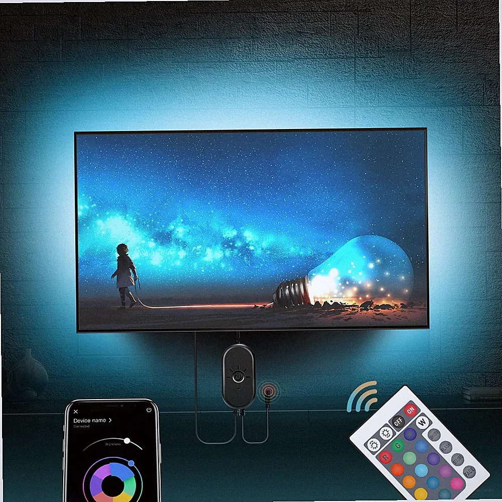 Led TV Hintergrundbeleuchtung 55-75 Zoll, 4M LED Streifen Mit Bluetooth Smart Le