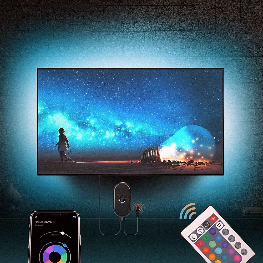 Led TV Hintergrundbeleuchtung 55-75 Zoll, 4M LED Streifen Mit Bluetooth Smart Le