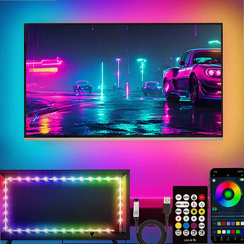LED TV Hintergrundbeleuchtung 5m RGB LED Band für 45-75 Zoll TV USB
