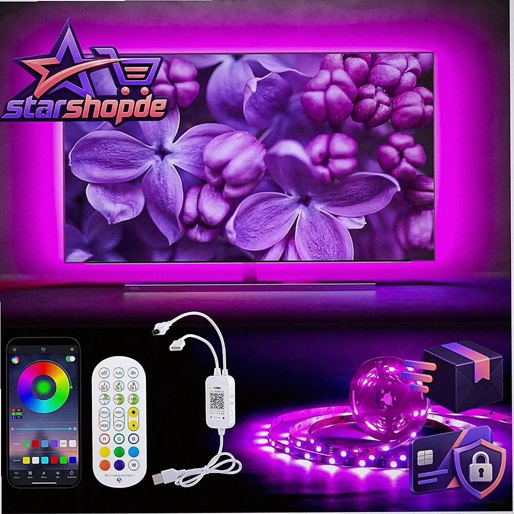 LED TV Hintergrundbeleuchtung 5m RGB Strip für 65-85 Zoll Fernseher USB App