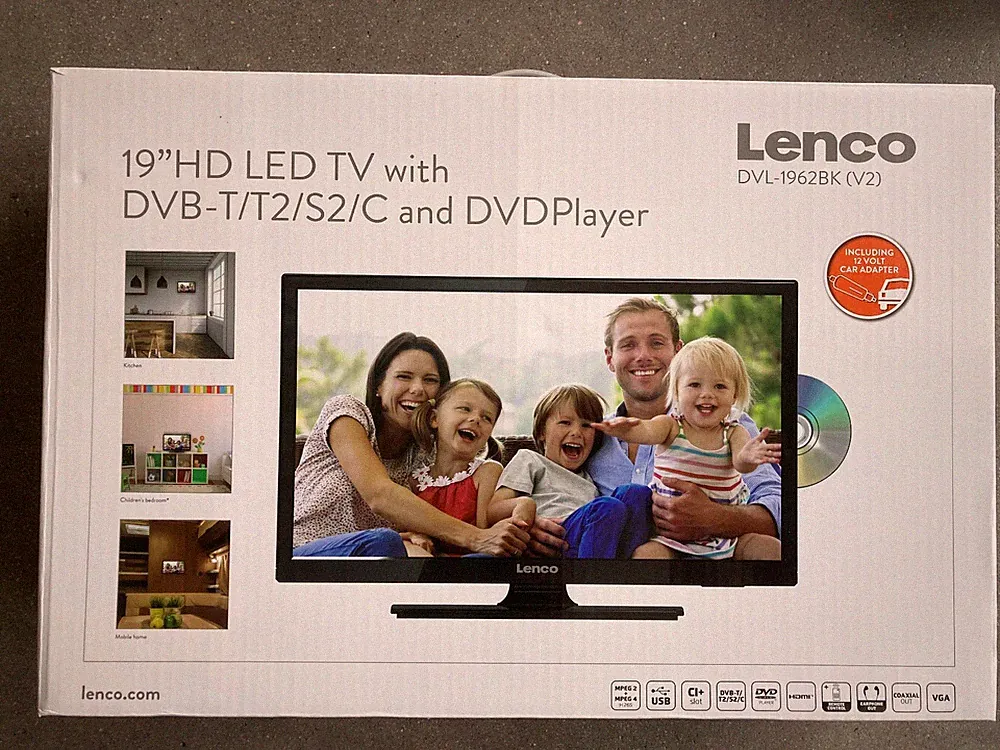 Lenco DVL-1962BK V2 19" HD LED TV mit DVD-Player und DVB-T/T2/S2/C Tuner