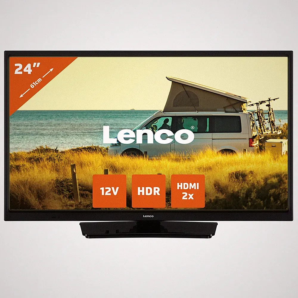 Lenco LED-2423BK - 24 Zoll HD LED Fernseher - DVB-T2 - DVB-C - DVB-S2 - 12V - Sc