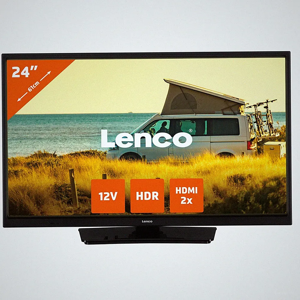 Lenco LED-2423BK - 24 Zoll HD LED Fernseher - DVB-T2 - DVB-C - DVB-S2 - 12V - Sc