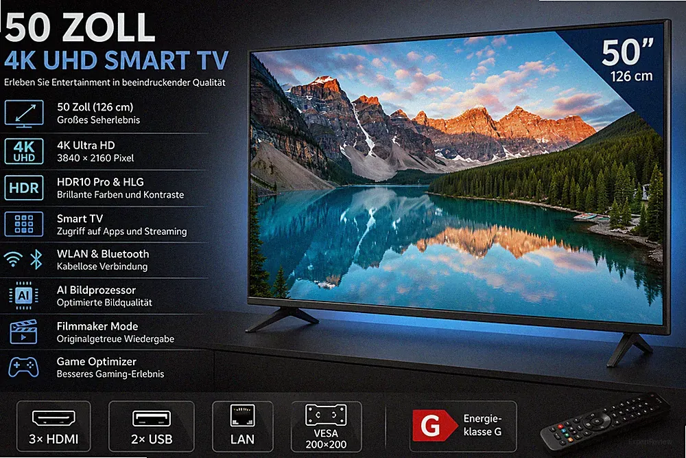 LG 50UQ75009LF.AEU / LCD / 50 Hz / Smart TV (webOS22) mit Google Assistant / Neu