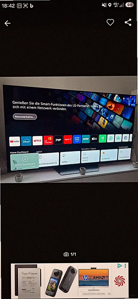 LG 65UR81006LJ 65 Zoll 4K OLED Smart TV, DVB-T2, AirPlay, Schwarz