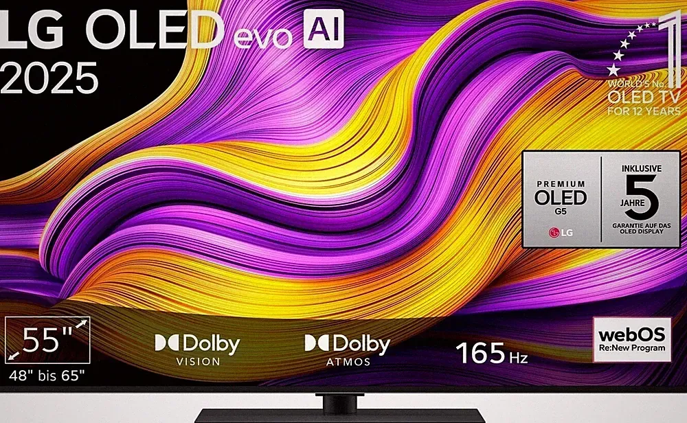 LG OLED55G59LS 55 Zoll OLED evo TV 4K UHD Smart TV HDR webOS 165Hz AI Fernseher