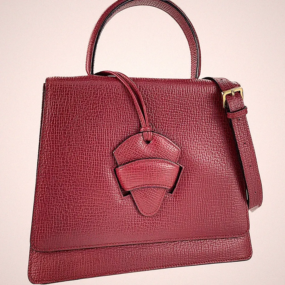 LOEWE Barcelona 2WAY Handtasche Leder Wildleder Rot 1754