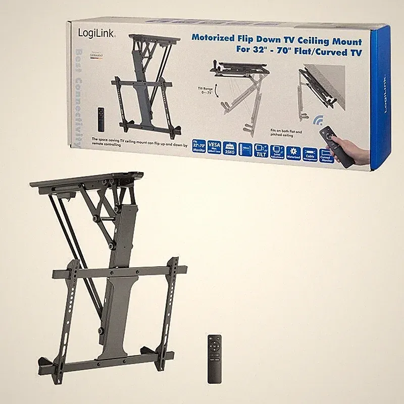 LogiLink BP0118 Elektrische TV-Deckenhalterung für Monitor 32"-70" Fernbedienung