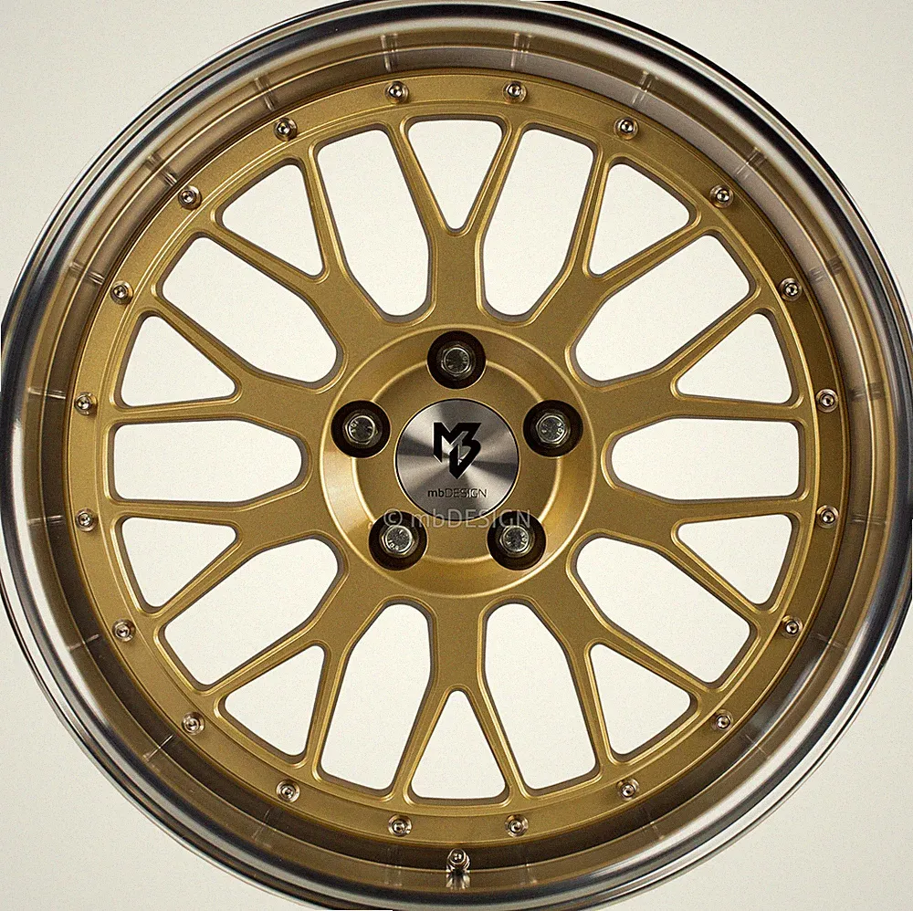 mbDESIGN Felge LV1 7,5x18 Zoll LK 5x110 ET34 ML 75.0 Gold glänzend lackiert