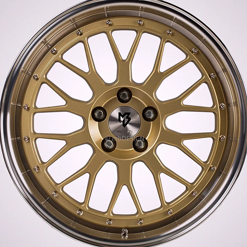 mbDESIGN Felge LV1 7,5x18 Zoll LK 5x112 ET45 ML 75.0 Gold glänzend lackiert