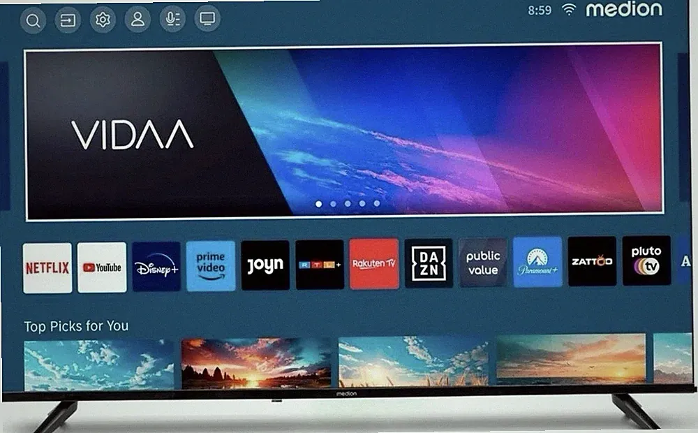 MEDION Elegance 50 Vidaa 50 Zoll LED 4K Smart TV VIDAA Netflix Disney+