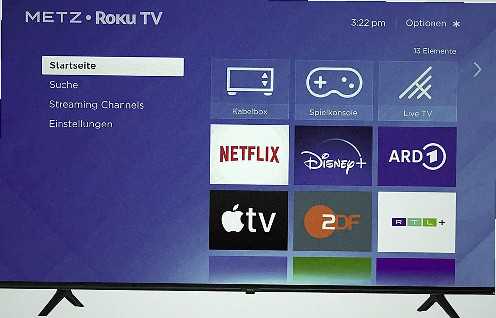 Metz Blue Roku TV Fernseher 55MUD6001Y 55 Zoll UHD 4K Smart TV LED Triple Tuner