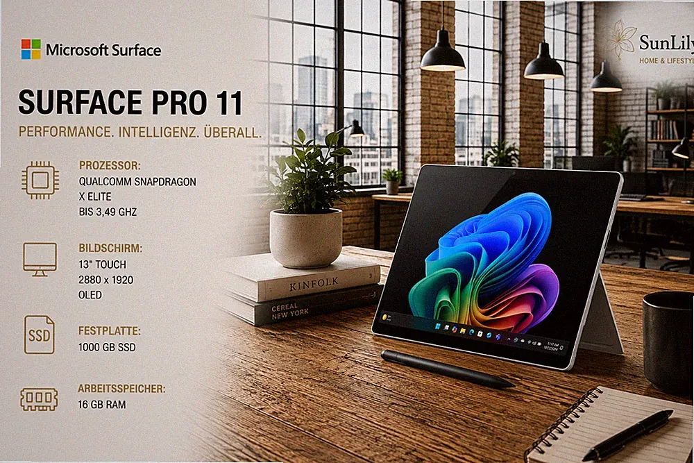 Microsoft Surface Pro 11 13 Zoll OLED Touch X Elite 16GB 1TB Platin Win 11 NEU