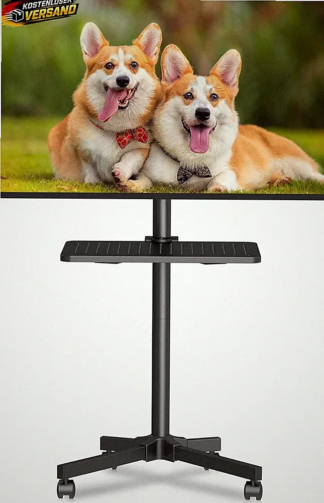 Mobiler TV-Ständer mit Rollen für 21-60 Zoll Curved & Flachbild Fernseher bis 35