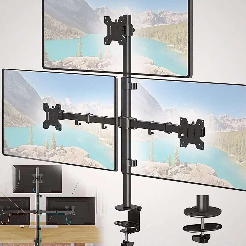 Monitor Halterung 3-fach 10–32 Zoll Tischhalterung neigbar drehbar