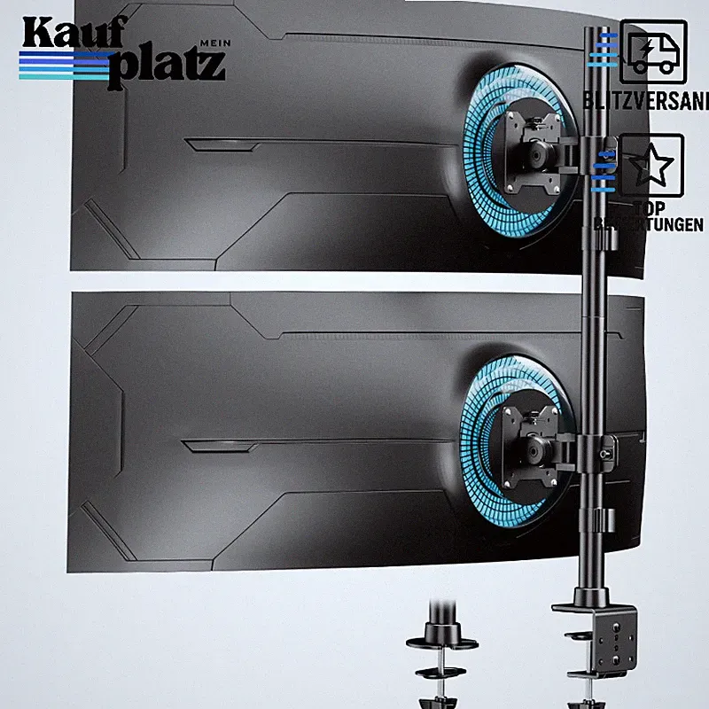 Monitor Halterung Dual-Arm Höhenverstellbar für 2 Monitore 17-49 Zoll bis 20 kg