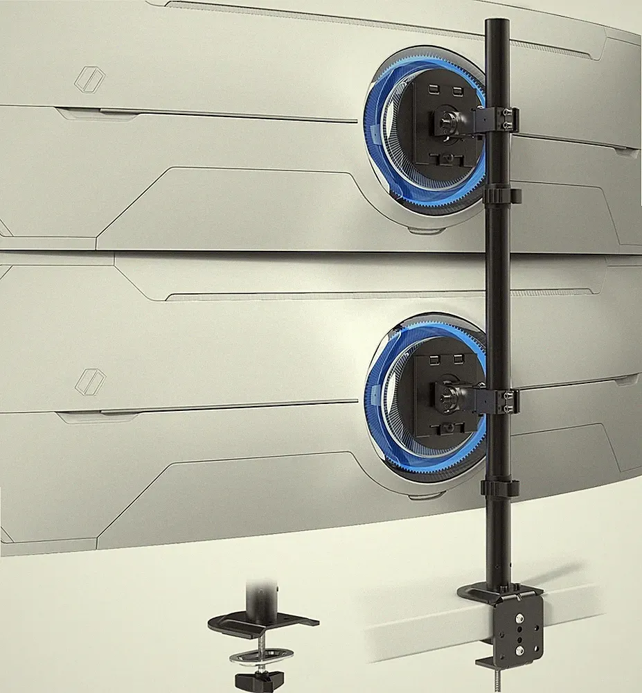 Monitorhalterung 2 Monitore 17-49 Zoll VESA 75/100 mm Höhenverstellbar