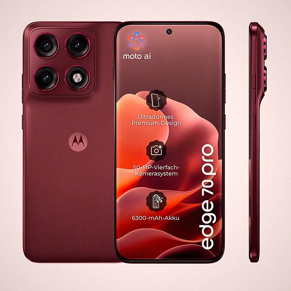 Motorola Edge 70 Pro 256 GB rot 5G Android Smartphone P-OLED 6,78 Zoll