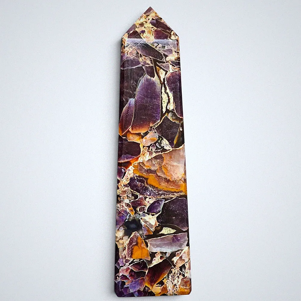Natürlicher Auralit 23 Amethyst Turm 4,75 Zoll lila Kristall Obelisk 234 g Wo...