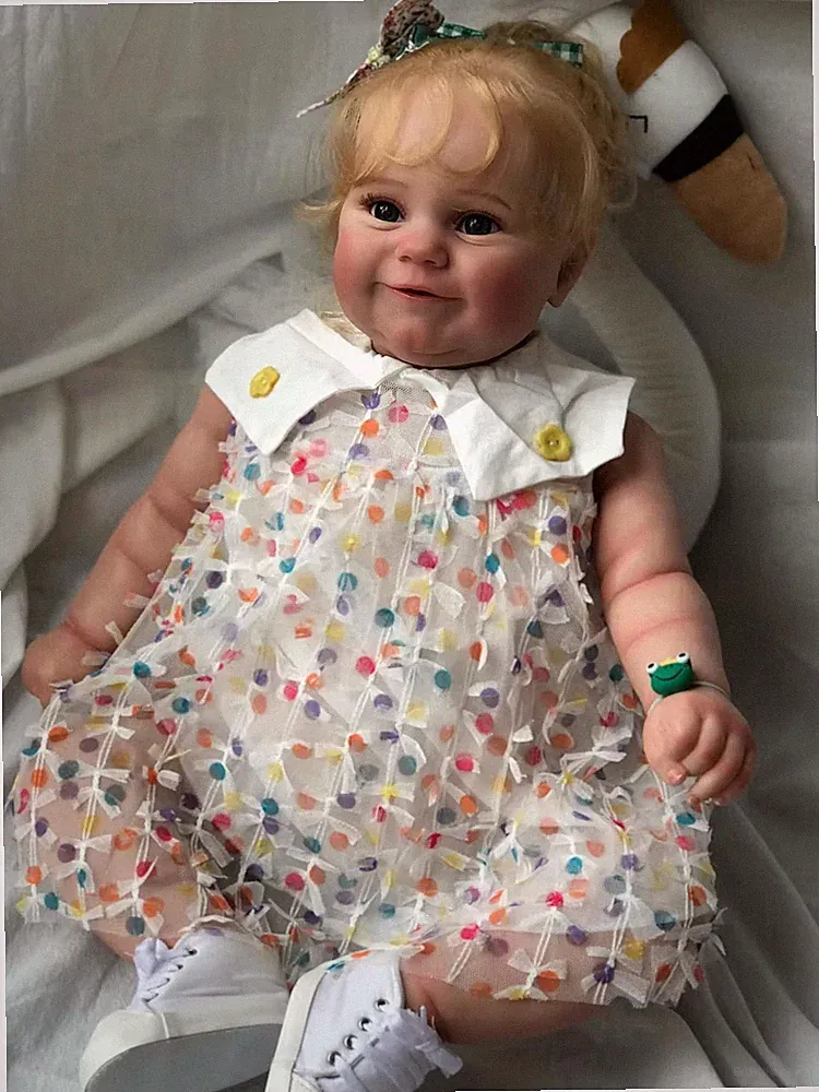 Neu 24 Zoll blonde Reborn Baby Puppe realistisch entzückend Neugeborenes Mädchen Kinder Spielzeug UK