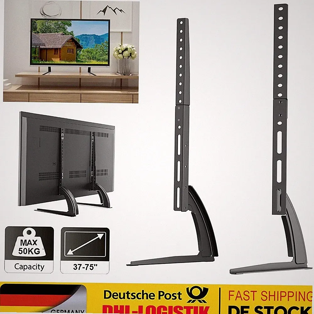 NEU TV Ständer PC Standfuß Tischplatte Fernsehhalterung Höhenverstellbar 37-75"
