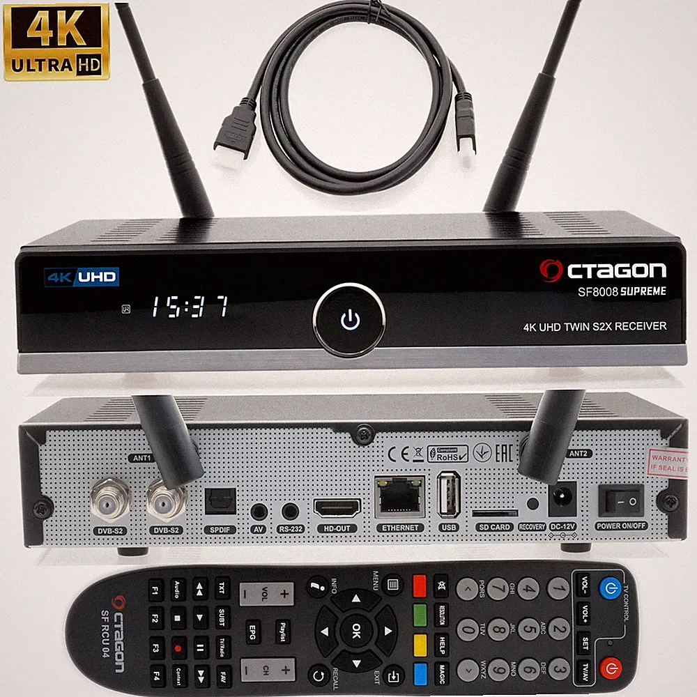 OCTAGON SF8008 V3 SUPREME TWIN 4K UHD E2 DVB-S2X (DUAL OS) SCHWARZ