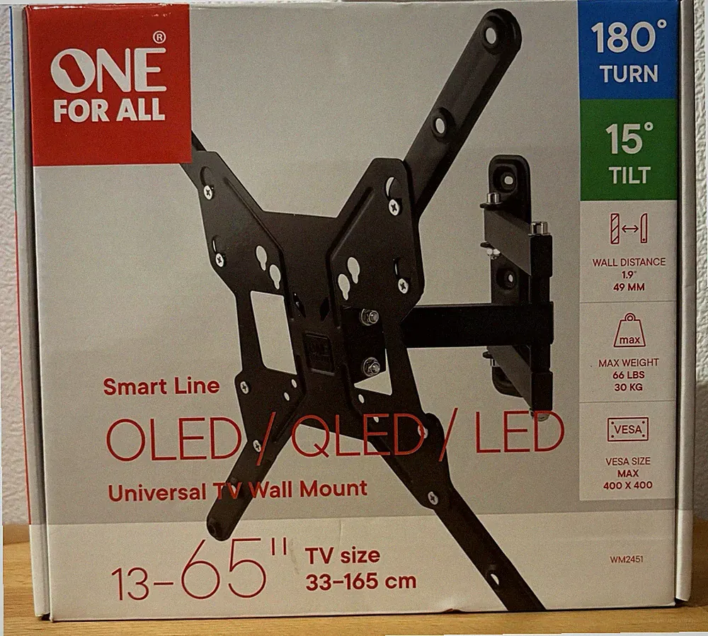 One for All Smart TV-Wandhalterung - 13 bis 65 Zoll - VESA 75x75 bis 400x400