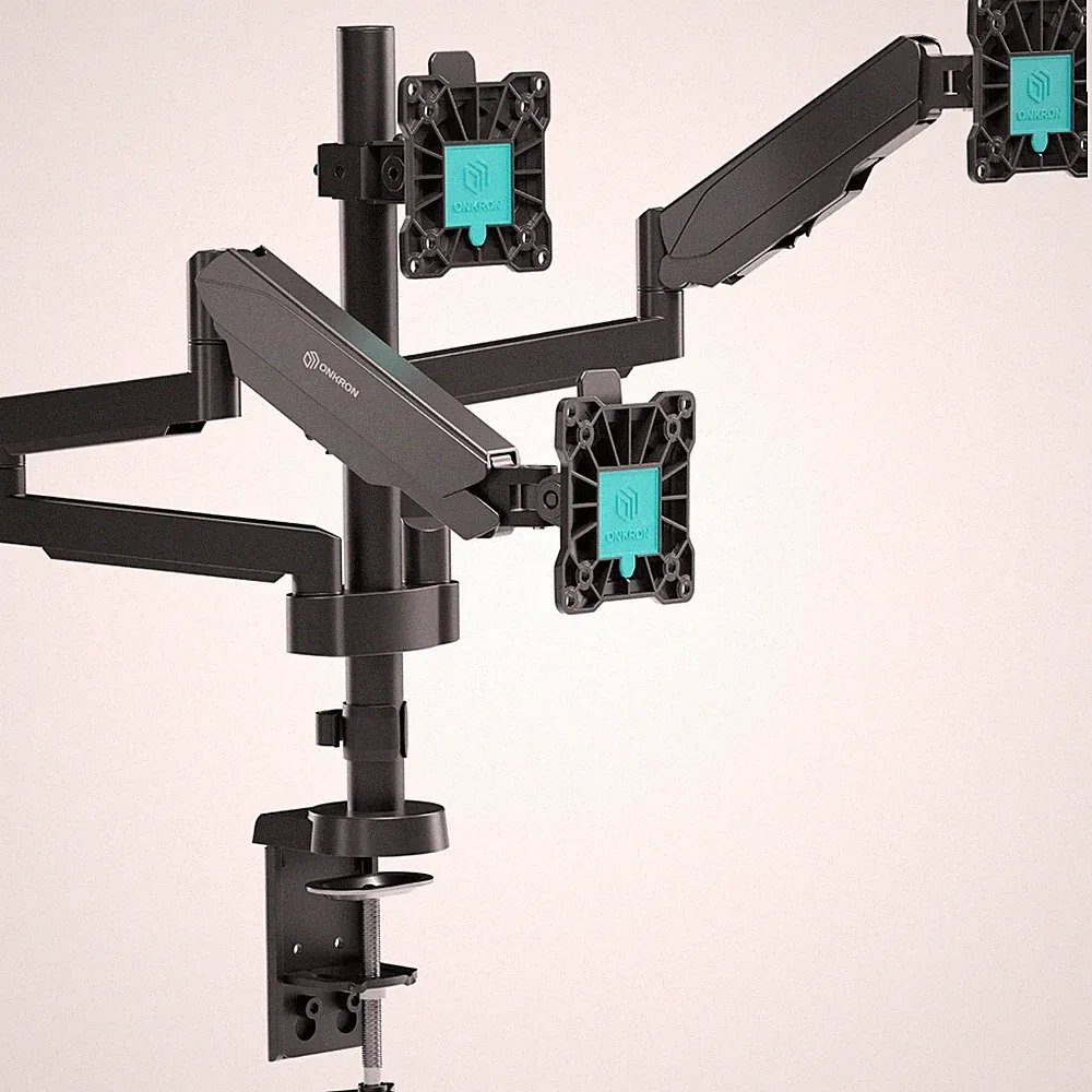 ONKRON Halterung 3 Monitore 13-32", bis 8 kg, VESA 75x75/100x100, Schwarz G280