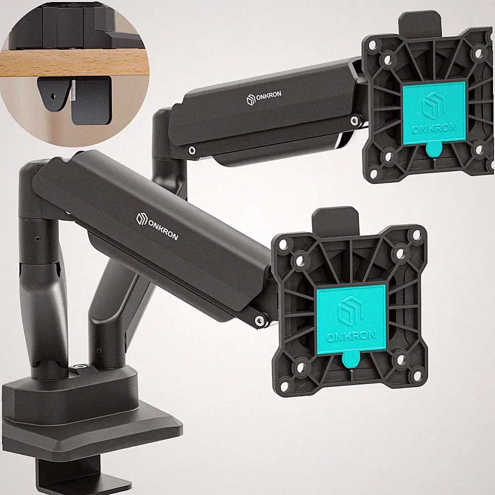 ONKRON Monitorhalterung für 2 Monitore 13-32,bis 10 kg,VESA 75x75/100x100,G160-B