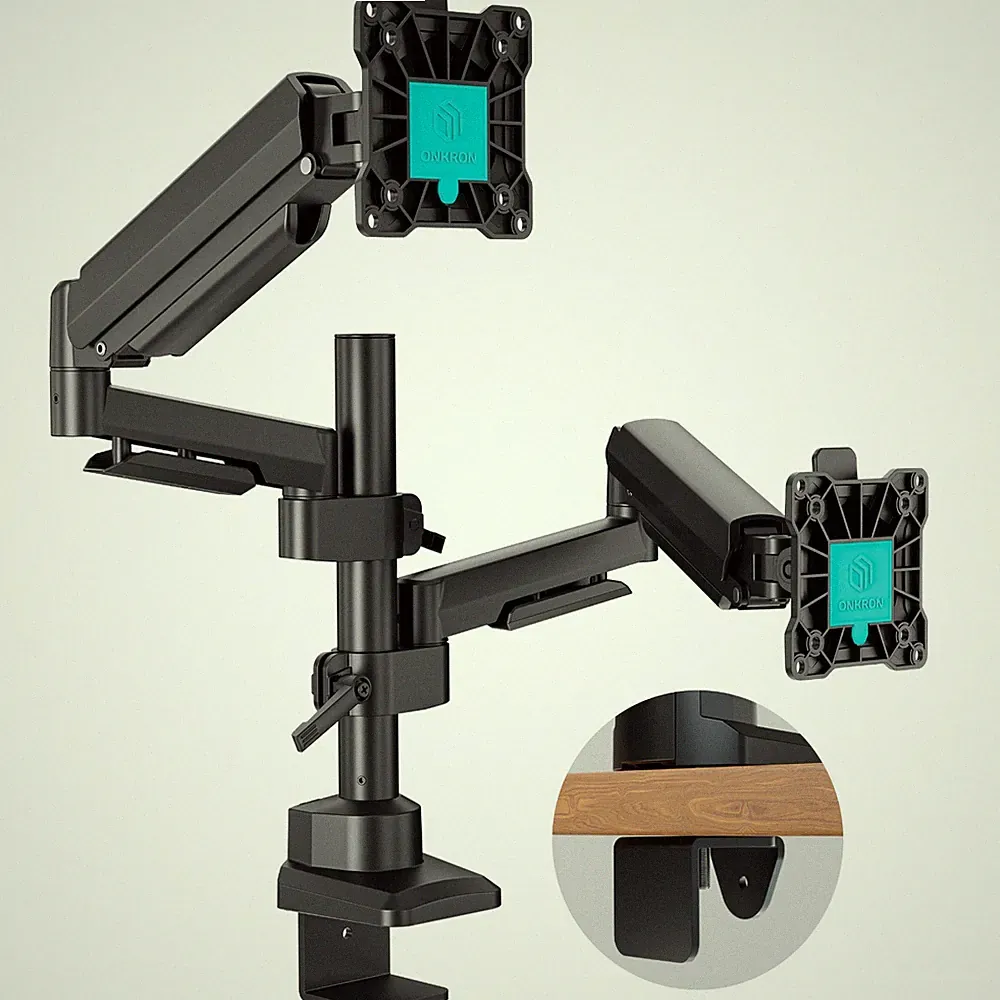 ONKRON Tischhalterung für 2 Monitore 17-42", bis 15 kg, VESA 75x75/100x100, G140
