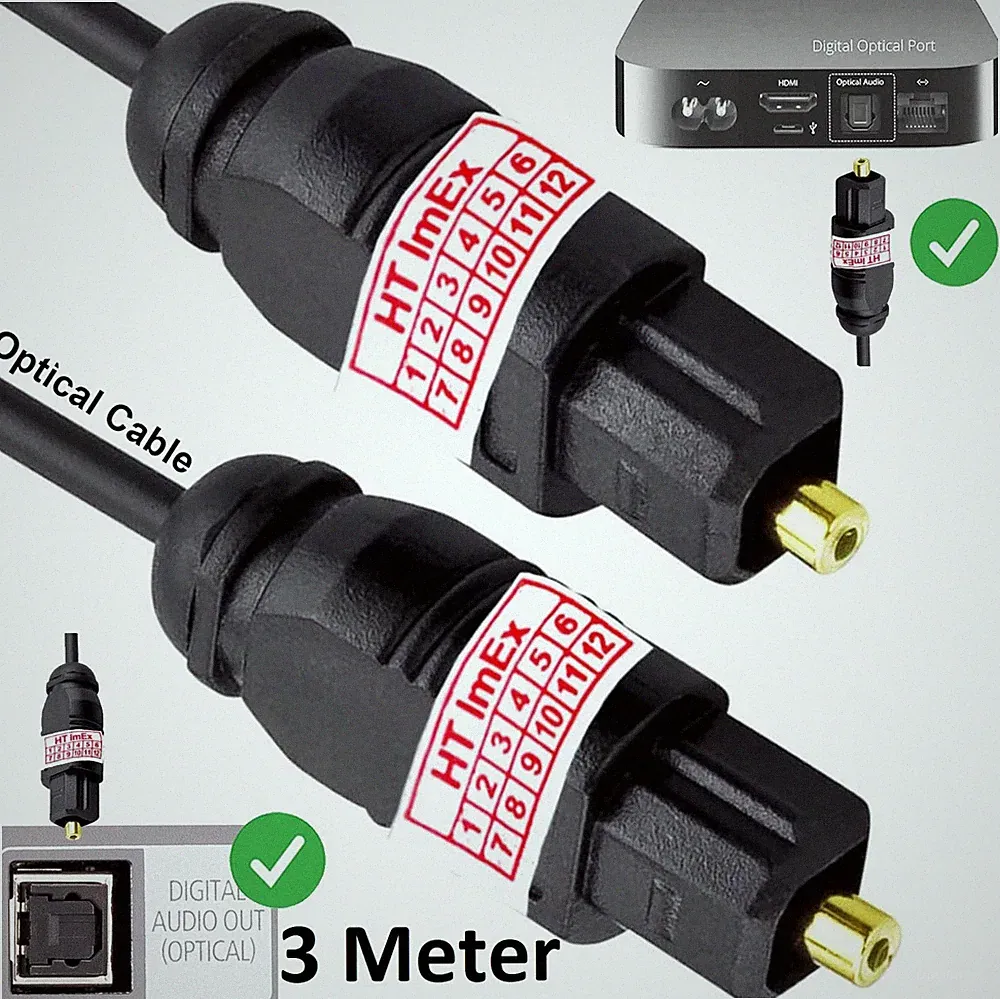 Optisches Audio Toslink kabel für SAMSUNG GQ 85 QN 800 ATXZG QLED TV 8K 85 Zoll