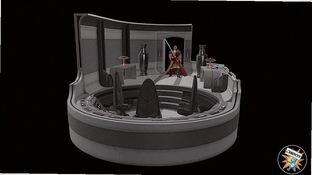 Palpatines Büro Diorama inspiriert von Star Wars | 3D Druck DIY Kit für 3,75Zoll