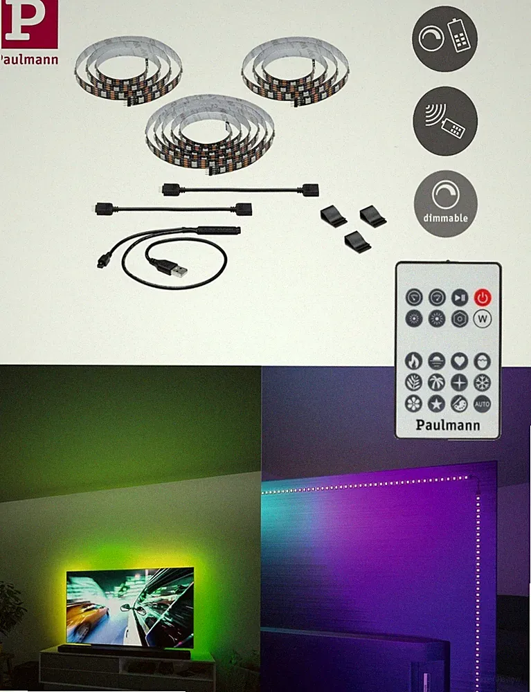 Paulmann EntertainLED USB LED Strip TV-Beleuchtung 75 Zoll 3,1m 5W 60LED/m RGB+