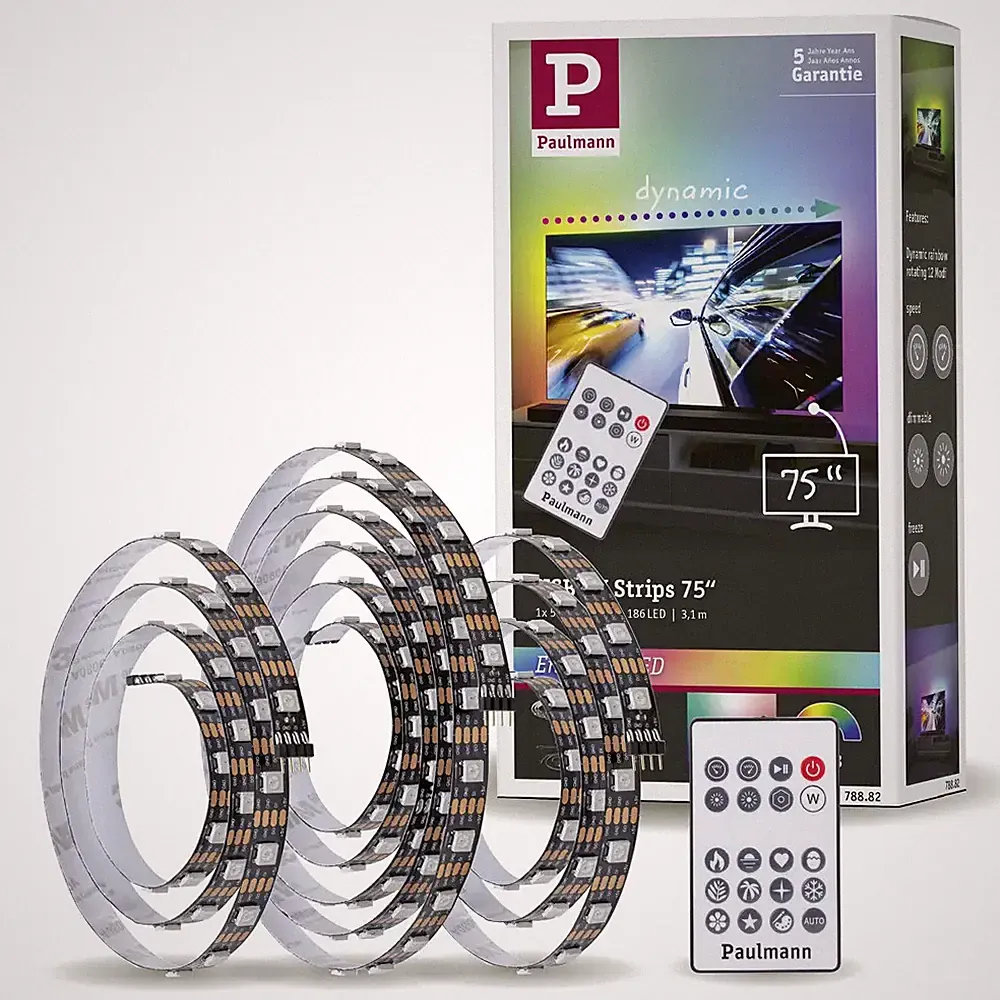 Paulmann TV Strips 75 Zoll 78882 LED-Streifen-Basisset mit USB-Anschluss 5 V 3.1