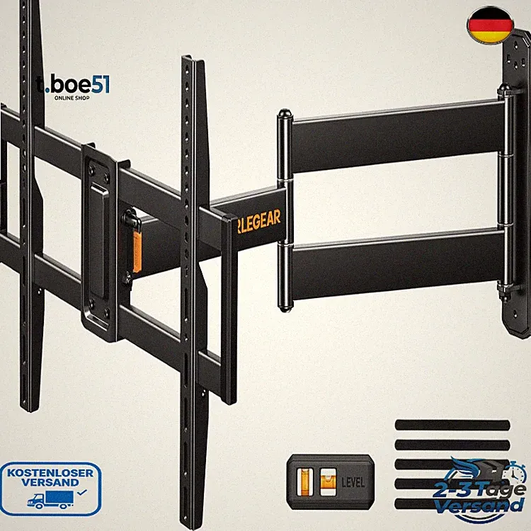 Perlegear TV Wandhalterung 822mm Langarm Schwenkbar 45kg Max