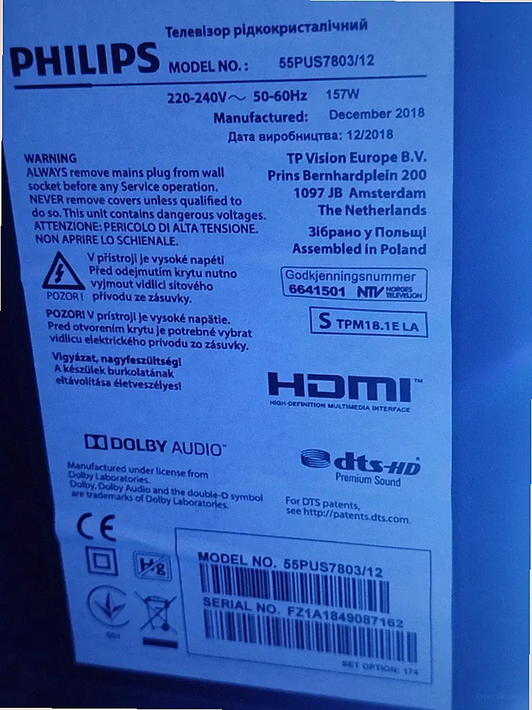 Philips 55PUS7803/12 55 Zoll LCD TV 1080p FHD WLAN Ambilight Fernbed.