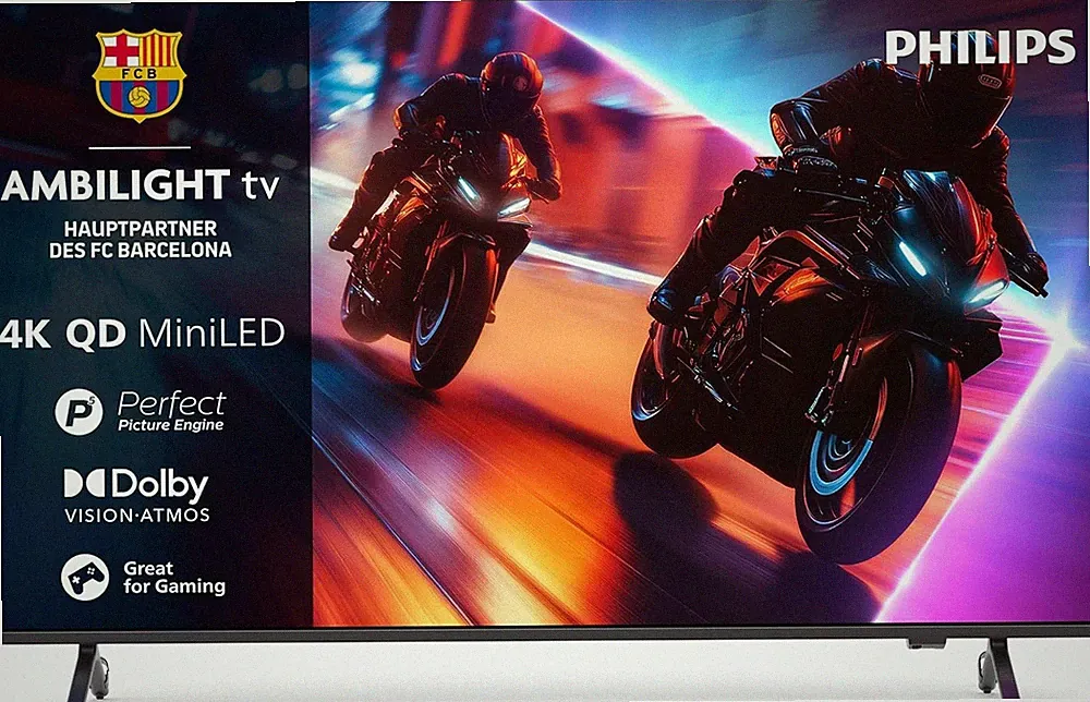 PHILIPS Ambilight Fernseher 55" 4K UHD QD MiniLED Smart TV 120 Hz 55MLED910/12