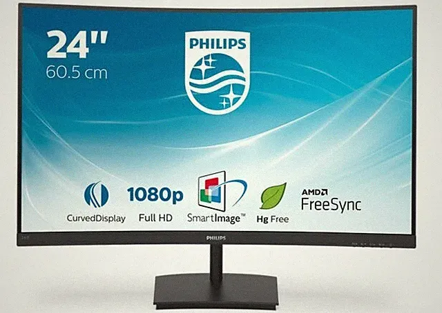 Philips E Line 241E1SC (23,6 Zoll) Curved LED-Monitor 75Hz 4ms 16:9 Schwarz NEU