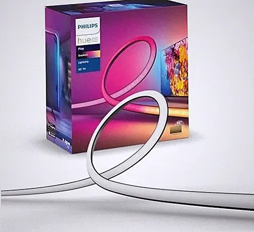 Philips Hue Gradient Lightstrip für 65 Zoll Fernseher, Sync mit Medien und Gaming